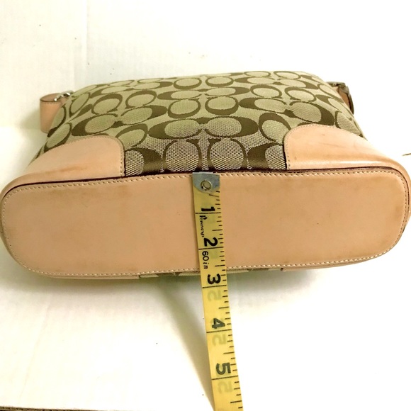 Coach Signature Monogram Canvas Leather Shoulder/Crossbody Purse - Picture 9 of 14